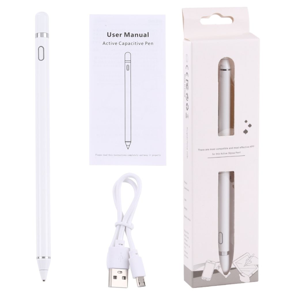 Universel aktiv kapacitiv styluspen – hvid