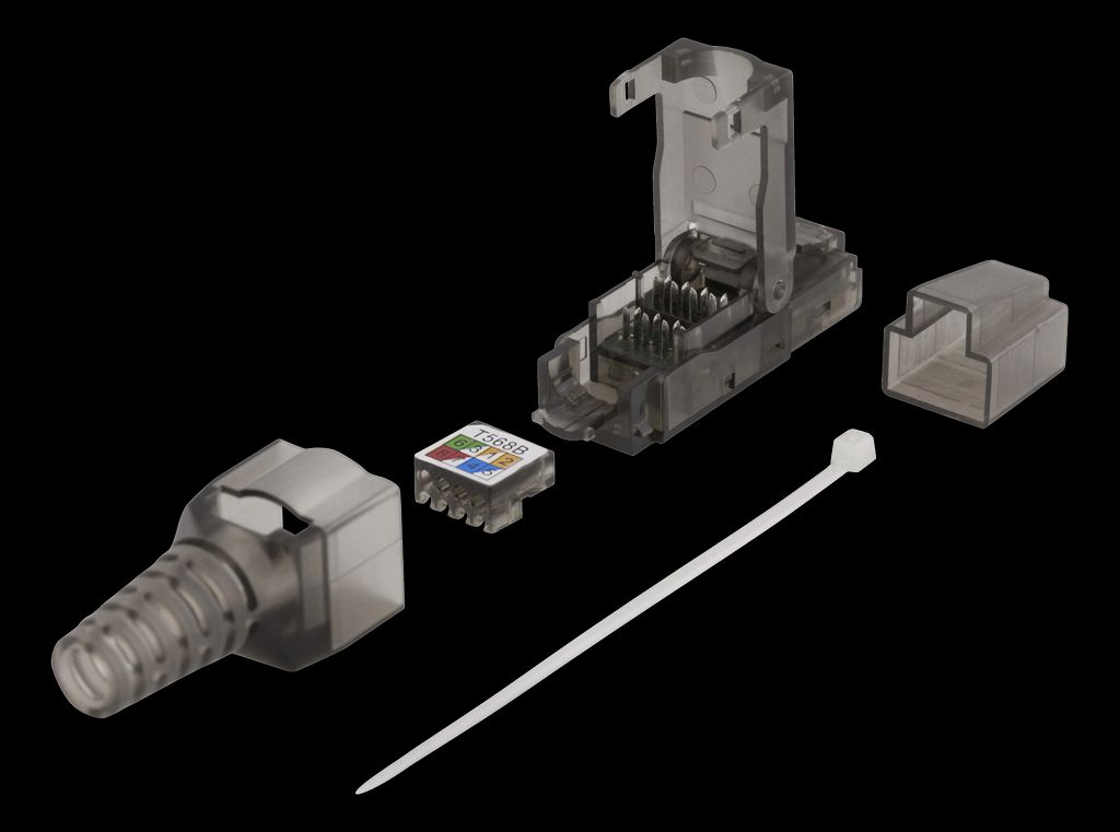 RJ45-kontakt Cat6A verktygsfri – grå