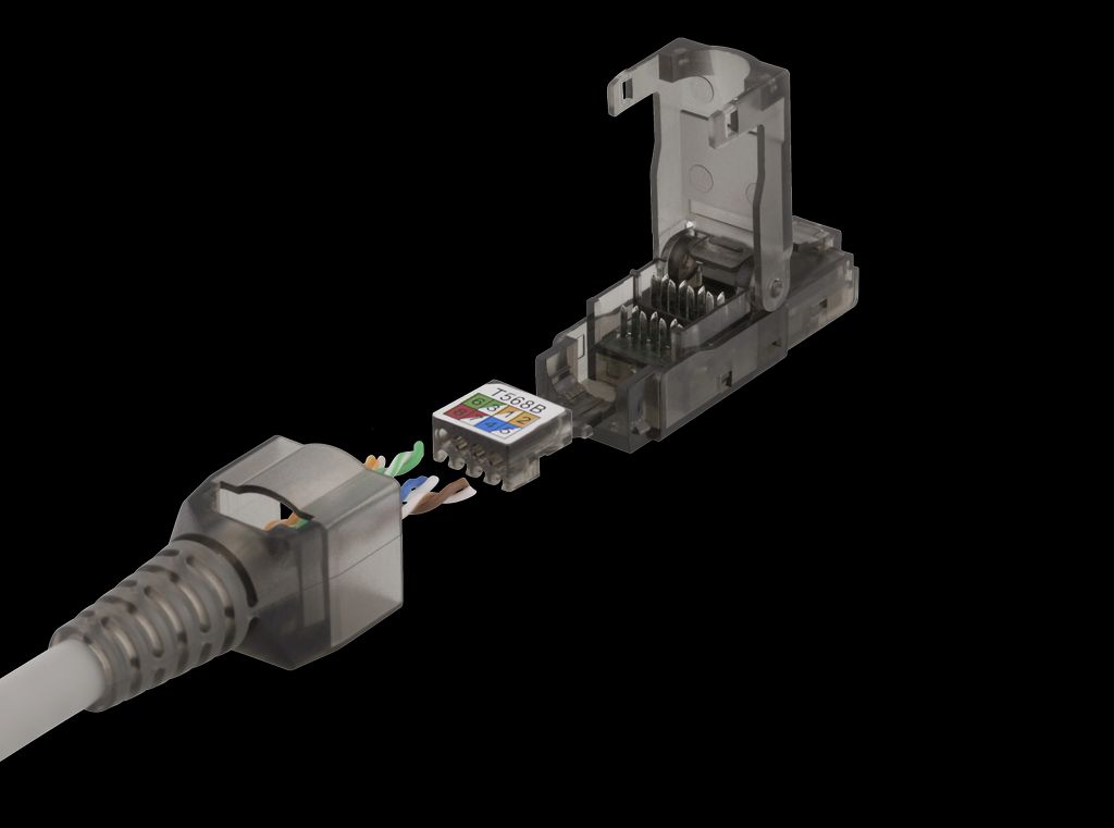 RJ45-kontakt Cat6A verktygsfri – grå