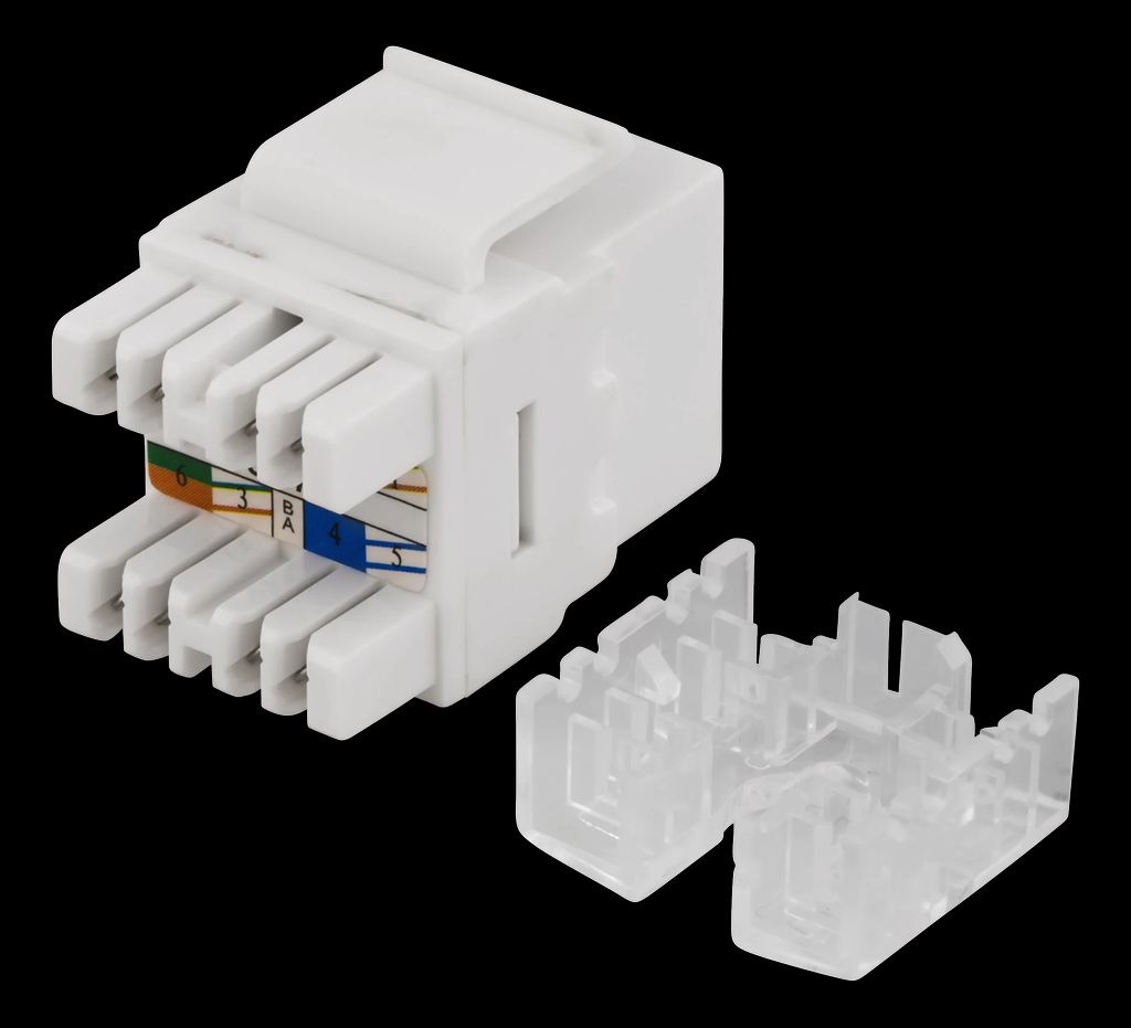 UTP CAT6 keystone-kontakt 180 grader verktygsfri - vit