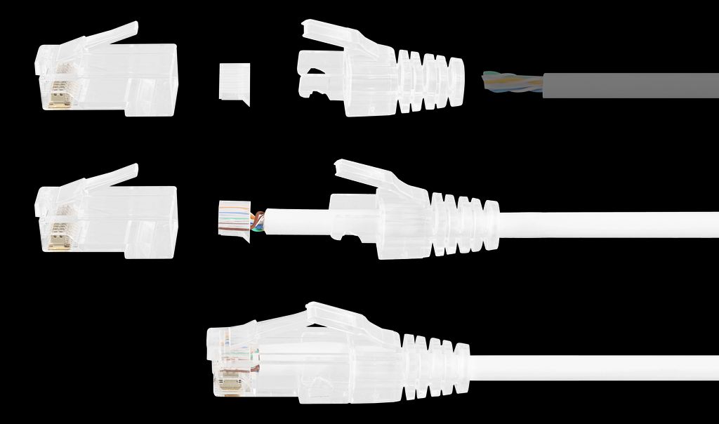Deltaco RJ45-kontakt slim patchkabel Cat6a 28AWG UTP – 20 st