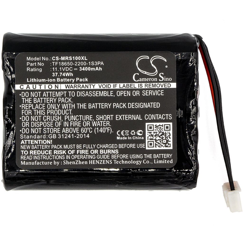TF18650-2200-1S3PA laitteelle Marshall, 11,1V, 3400mAh