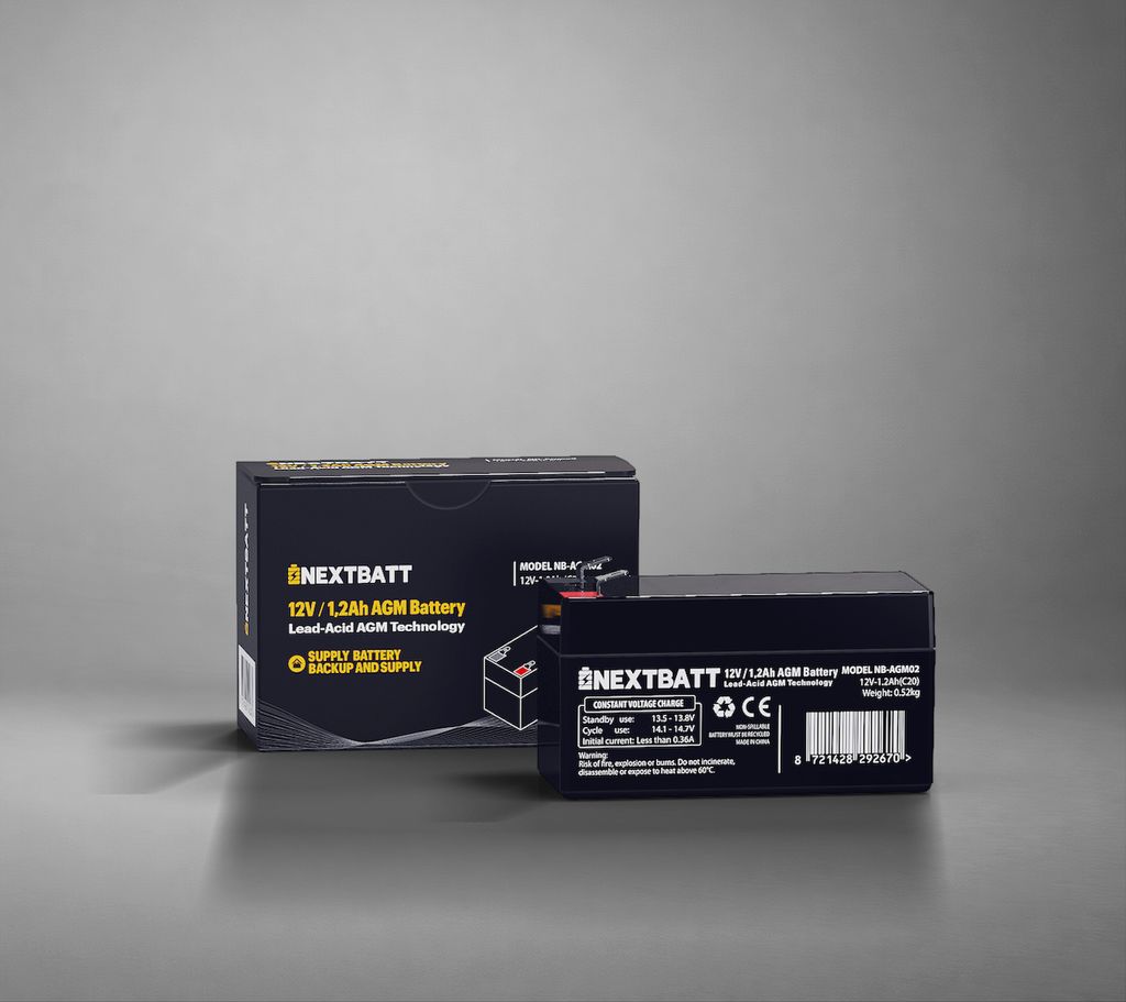 NEXTBATT AGM-akku 12 V 1,2 Ah – 97 x 43 x 52 mm