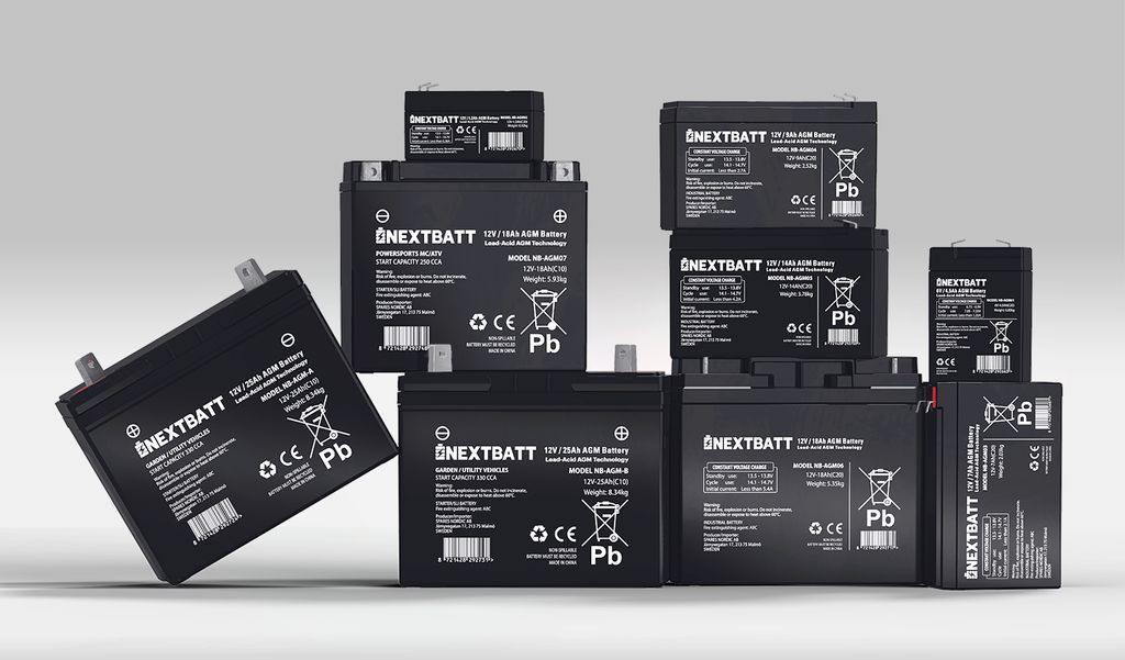 NEXTBATT AGM-akku 12 V 1,2 Ah – 97 x 43 x 52 mm