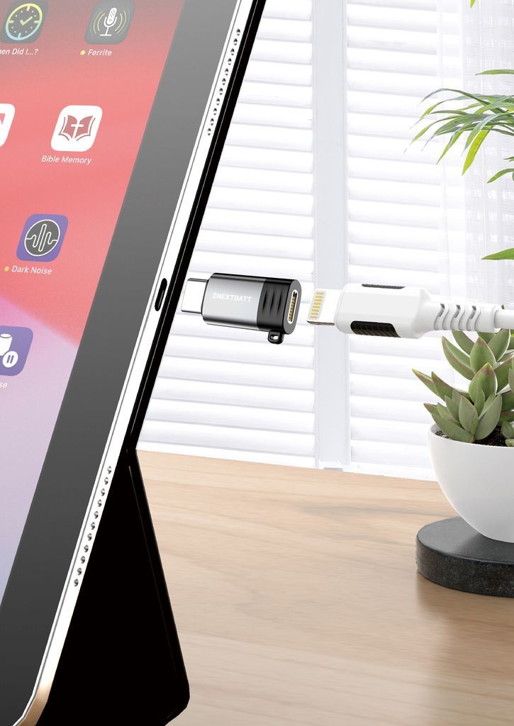 NEXTBATT Lightning til USB-C ladeadapter 20W PD, 2-pakning - hvit