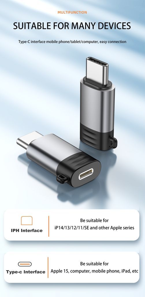 NEXTBATT Lightning til USB-C ladeadapter 20W PD, 2-pakning - hvit