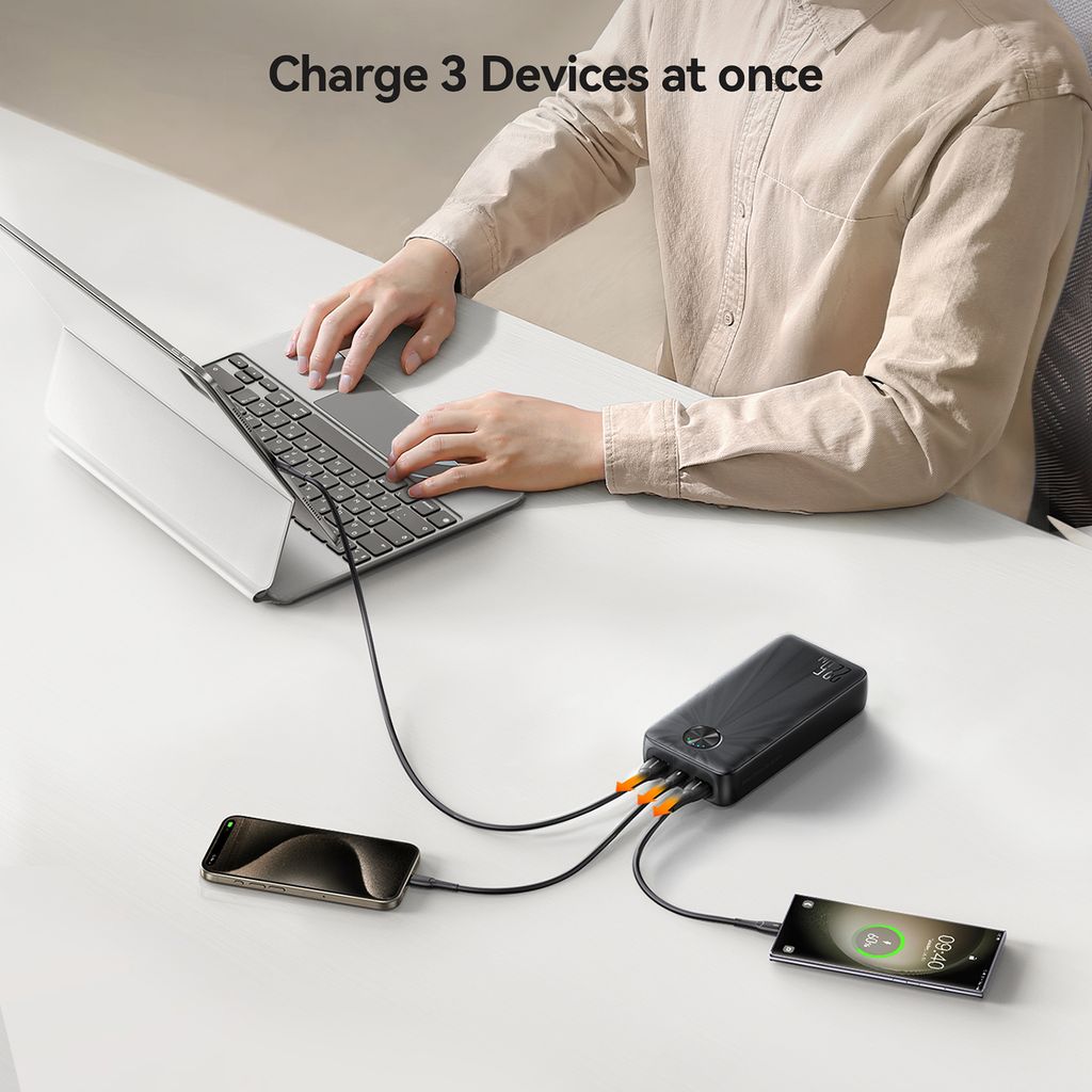 Tehokas Varavirtalähde 20000mAh 22.5W LED - Musta