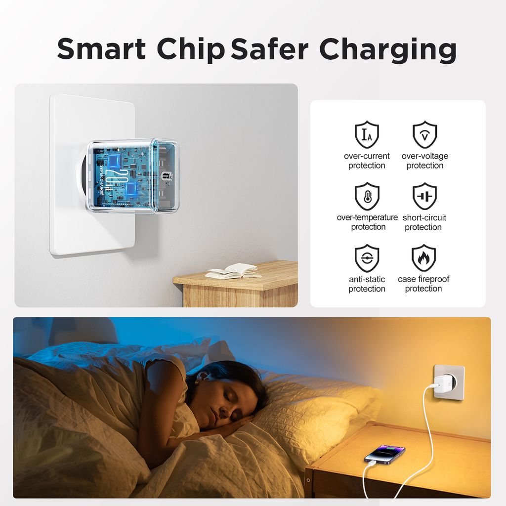 Snabbladdare till Samsung 20W USB-C Strömadapter + Kabel 1m, 3A