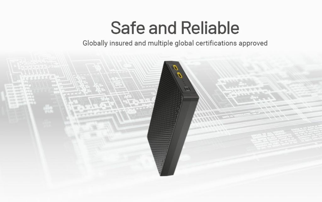 Nitecore NB20000 Gen3 Powerbank 20000mAh, 3A – 2 USB-C-porttia sekä 1 USB-C–USB-A-sovitin