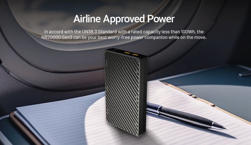 Nitecore NB20000 Gen3 Powerbank 20000mAh, 3A – 2 USB-C-porttia sekä 1 USB-C–USB-A-sovitin