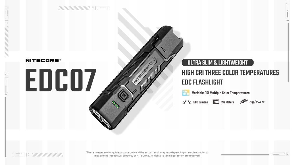 Nitecore EDC07 Ultra Slim Ficklampa LED 1500Lm med USB-C laddport