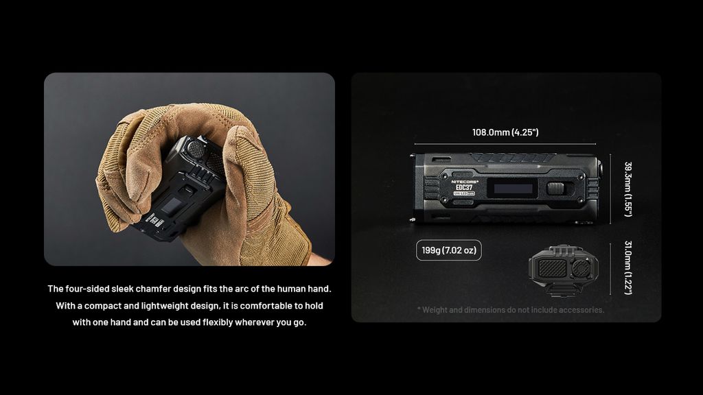 Nitecore EDC37 Ficklampa LED 8000Lm med USB-C laddport