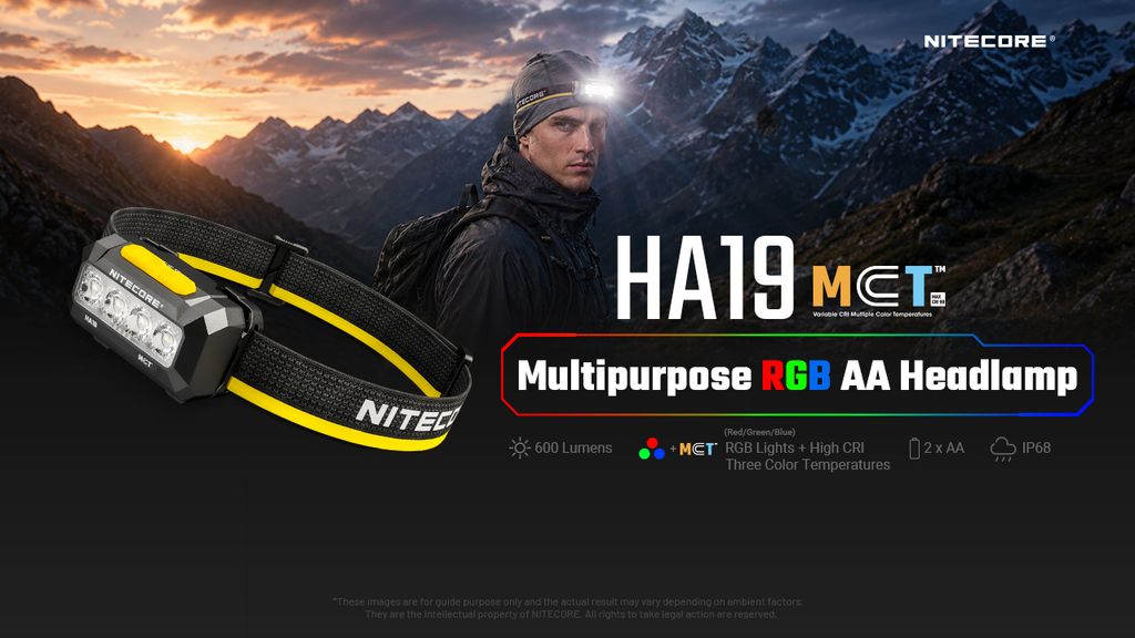 Nitecore HA19 RGB Pannlampa 650 lm Svart
