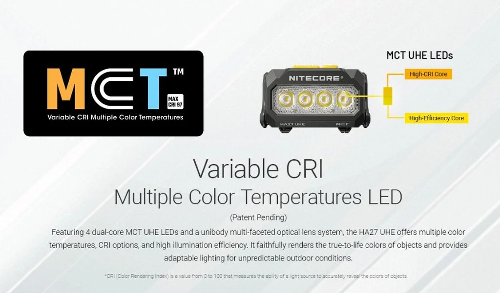 Nitecore HA27 UHE -otsalamppu 800lm