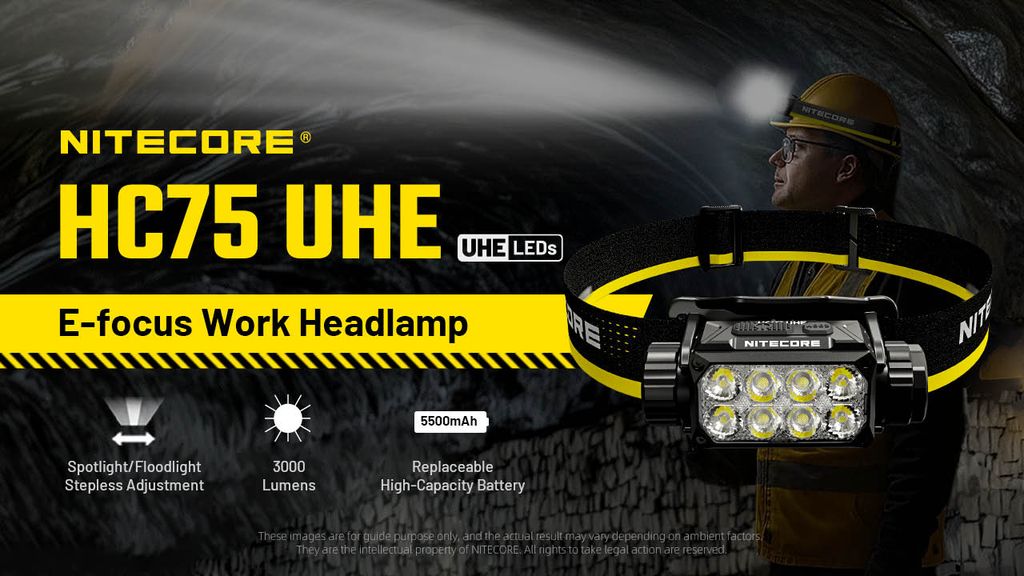 Nitecore HC75 UHE Arbetspannlampa 3000 lm IP68