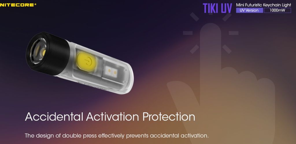 Nitecore TIKI UV Nyckelringsficklampa LED 70lm - Laddningsbar med USB-C