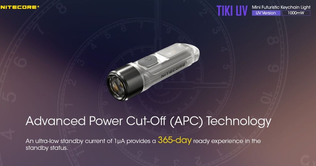 Nitecore TIKI UV Nyckelringsficklampa LED 70lm - Laddningsbar med USB-C