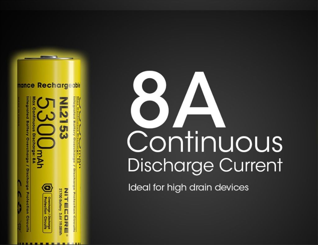 Nitecore NL2153 Li-ion 5300mAh 3,6V oppladbart 21700-batteri
