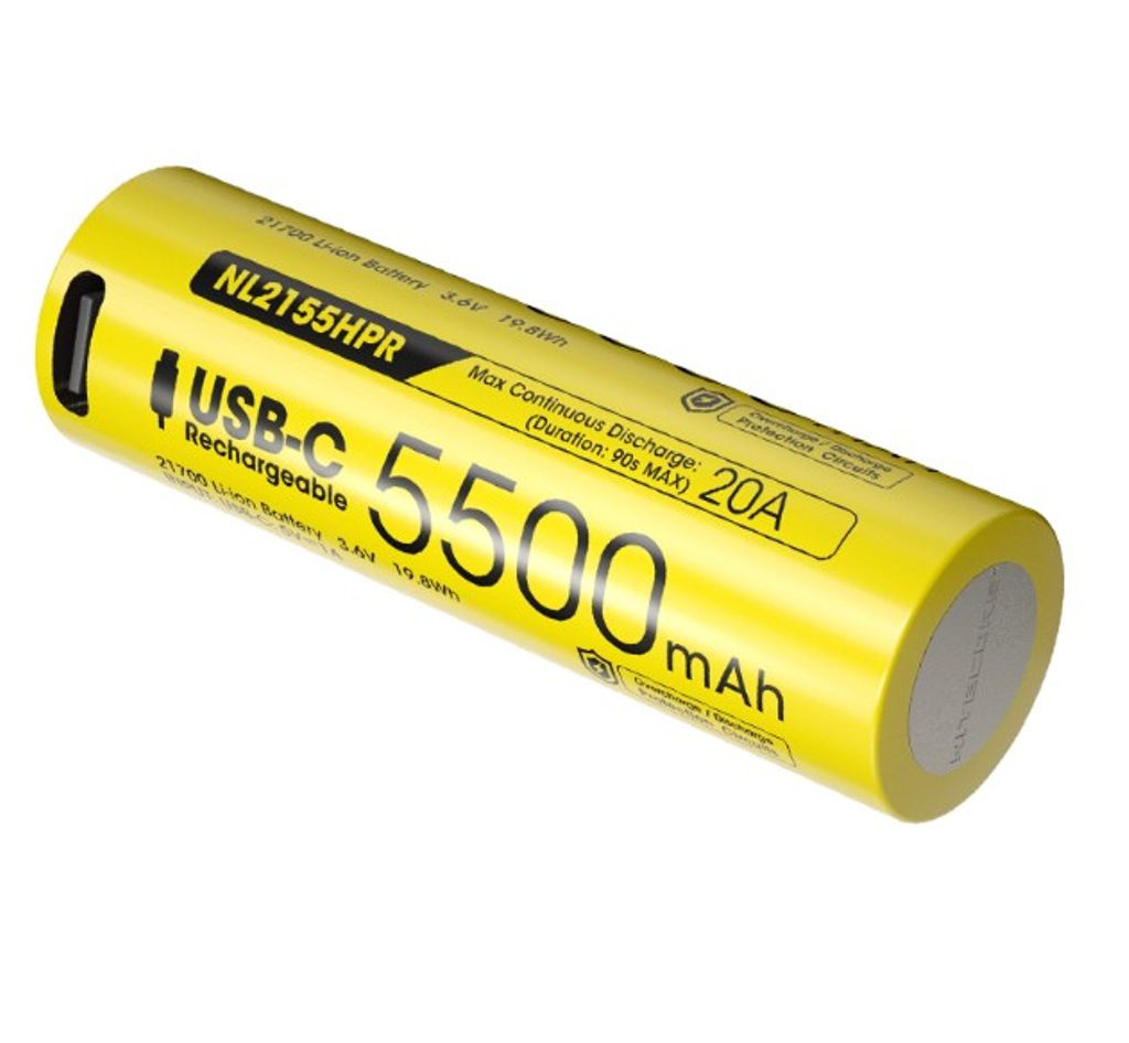 Nitecore NL2155HPR Li-ion 5500mAh 3.6V genopladeligt 21700 batteri med USB-C