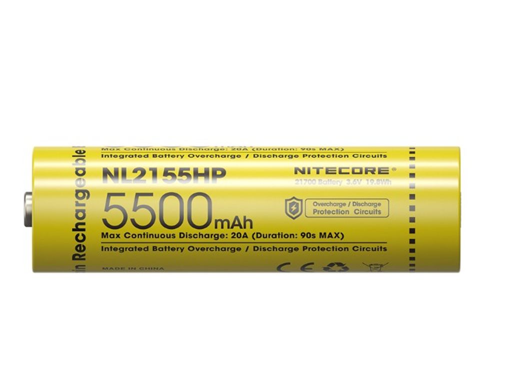 Nitecore NL2155HP Li-ion 5500mAh 3,6V genopladeligt 21700 batteri