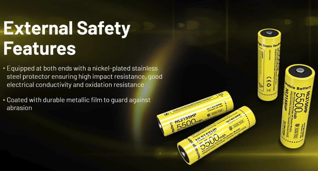 Nitecore NL2155HP Li-ion 5500mAh 3,6V genopladeligt 21700 batteri