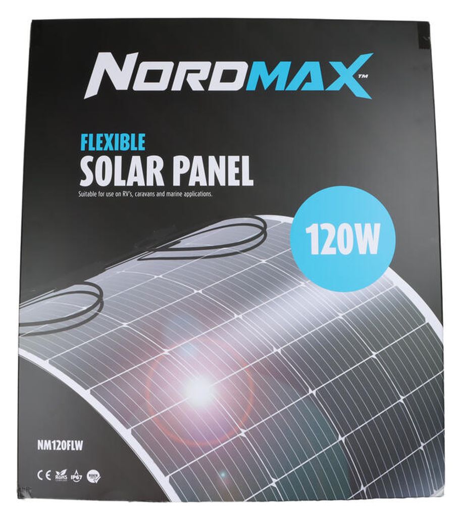 Nordmax fLexibel solpanel, Monokristallin 120 W