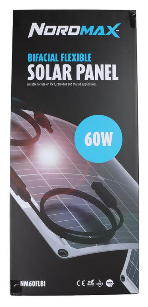Nordmax fLexibel solpanel, Monokristallin 60 W