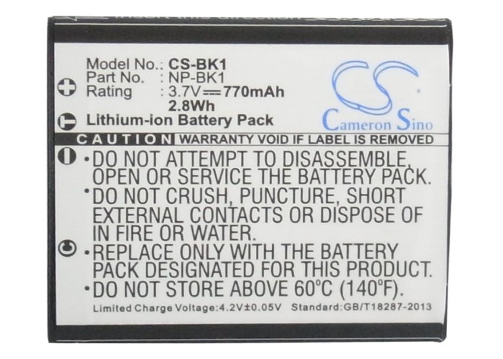 Sony Cyber-shot DSC-W180/B, 3,6 (3,7)V, 770mAh