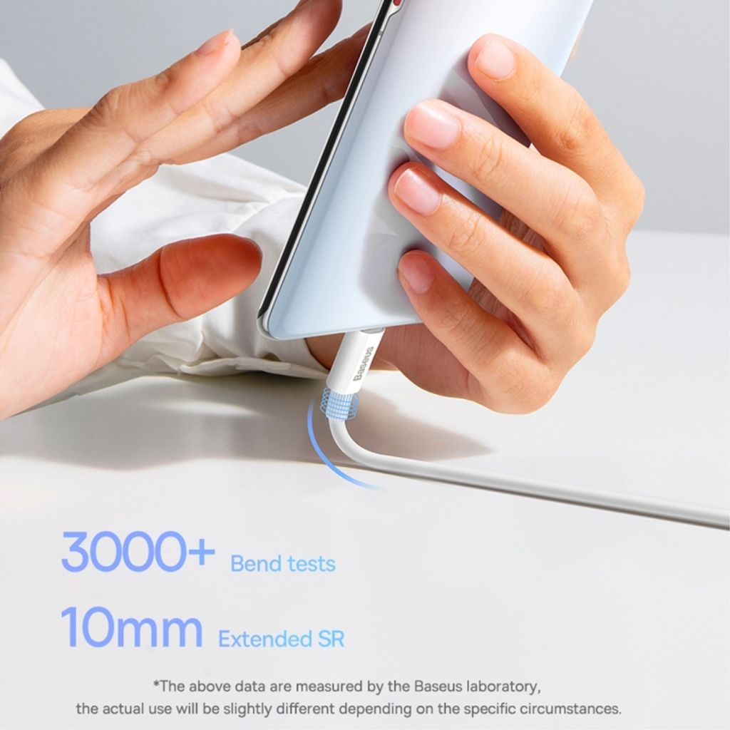 Baseus USB-A–USB-C Pikalatauskaapeli 100 W, 1 m - valkoinen