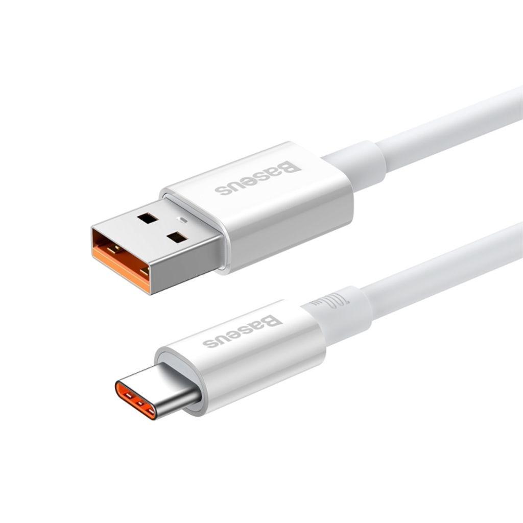 Baseus Superior Series USB-A - USB-C-kabel 100W, 1m - Hvit