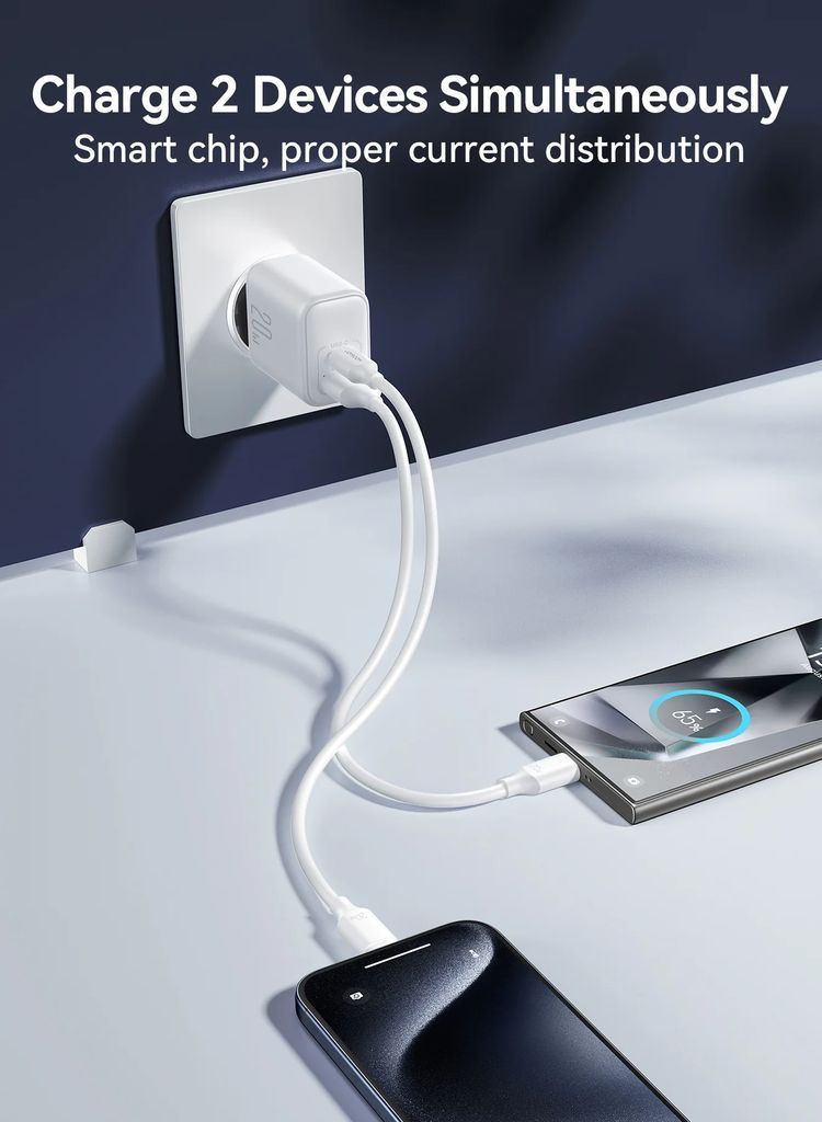 4Smarts Duos GaN Schnellladegerät 30W PD USB-C/USB-A – weiß