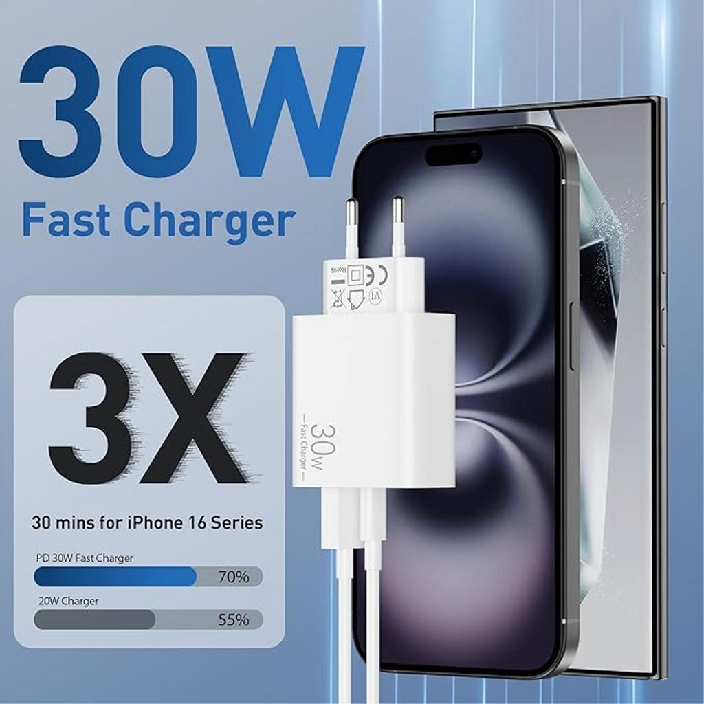 4Smarts Duos GaN Schnellladegerät 30W PD USB-C/USB-A – weiß
