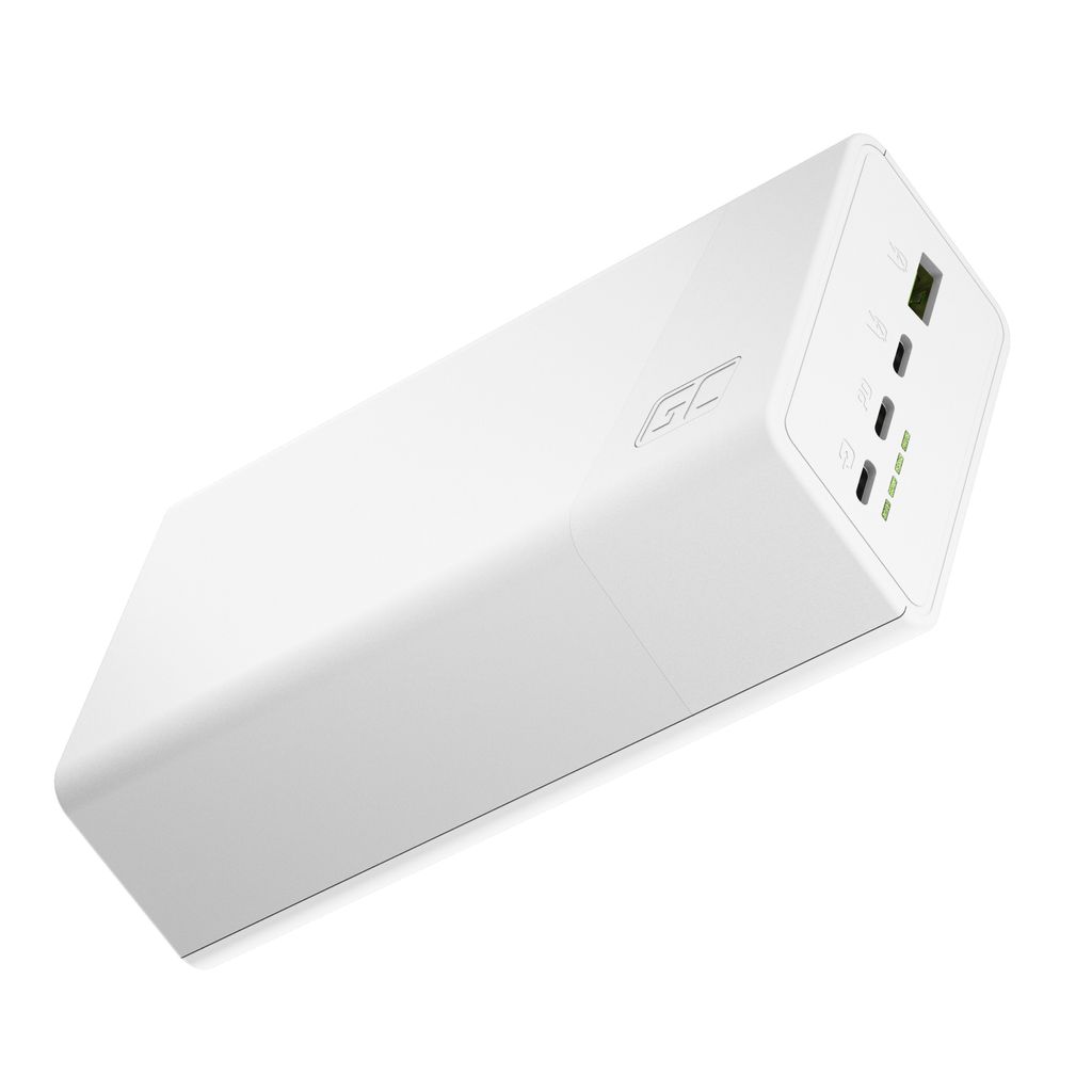 Greencell PowerPlay 30 Varavirtalähde 30000mAh, 22.5W, 3x USB-C / 1x USB-A - Valkoinen