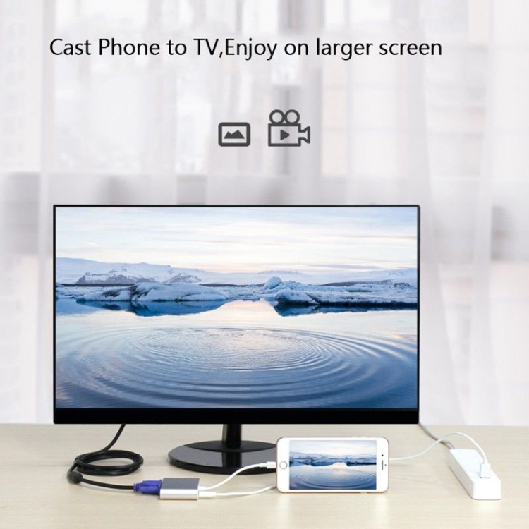 3in1 Lightning til HDMI, VGA, Audio Adapter Sølv Teknikkdeler.no