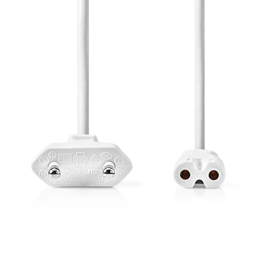 Nedis Virtakaapeli EU-uros IEC-320-C7, 3m - valkoinen