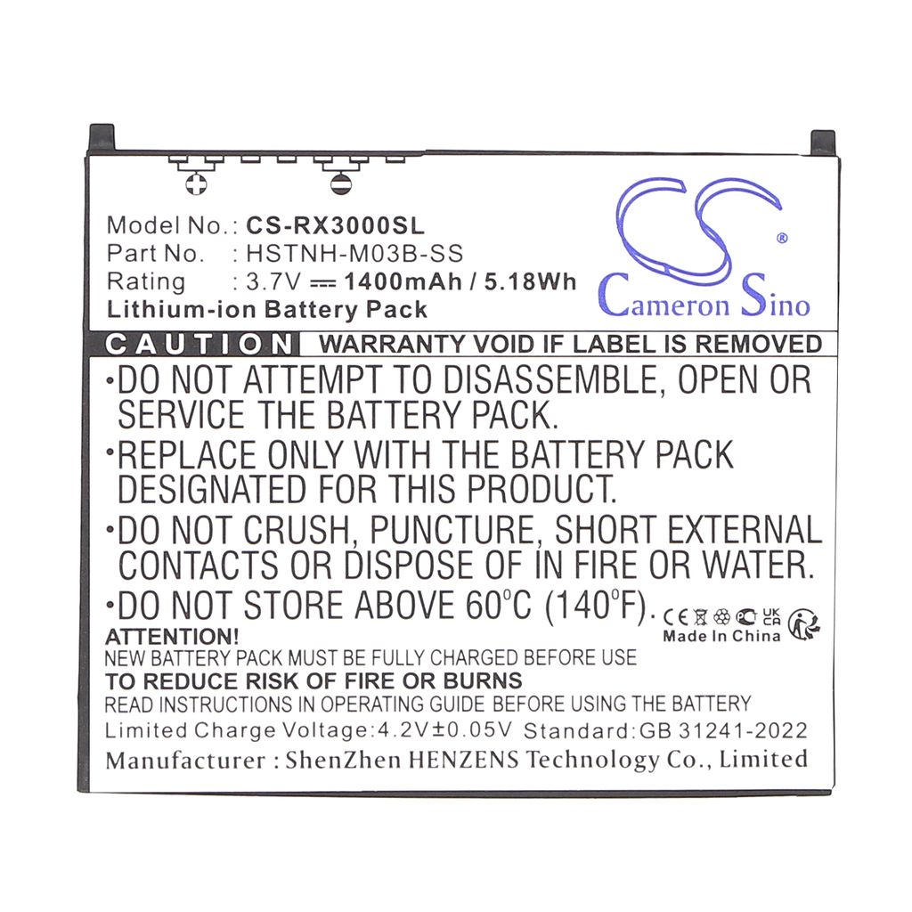 HP iPAQ RX3100 erstatningsbatteri 1400 mAh