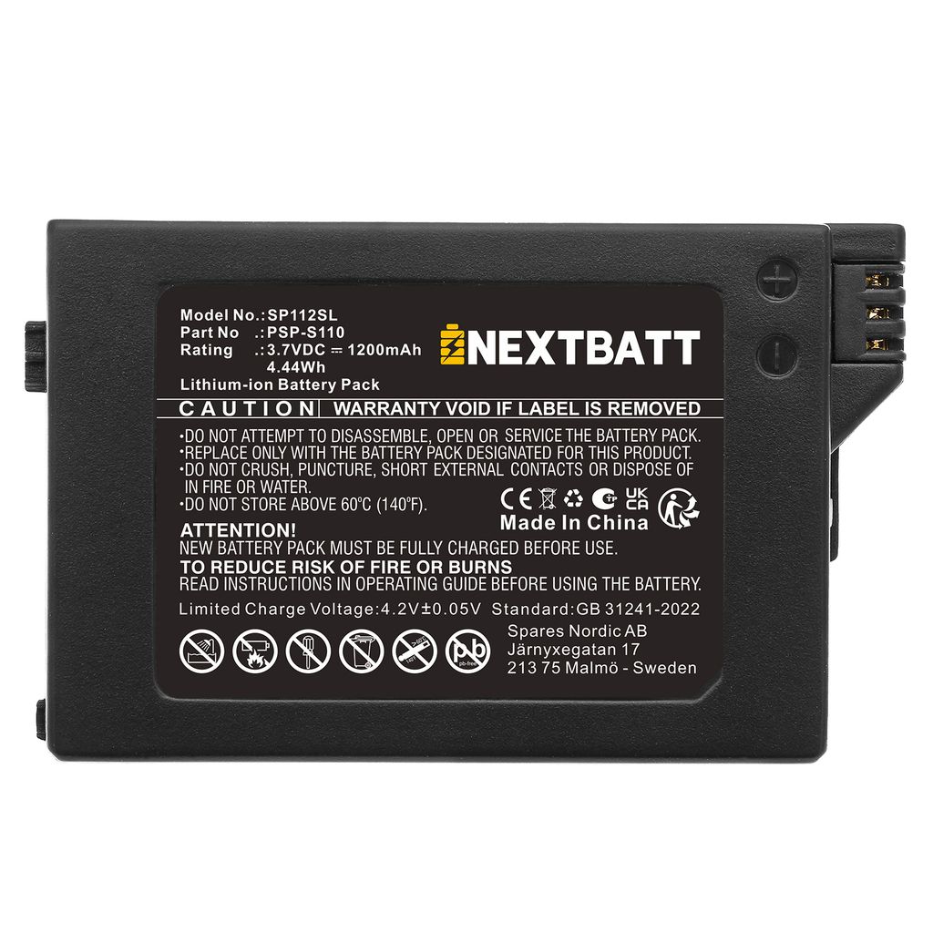 Sony PSP-3008, 3,6 (3,7)V, 1200mAh