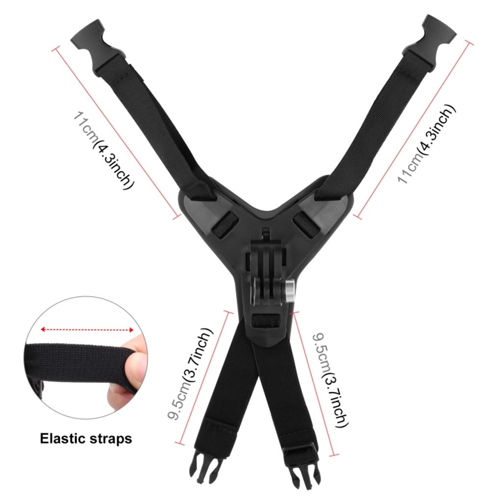 PULUZ Motorcykelhjelm Hagerembeslag til GoPro - Sort