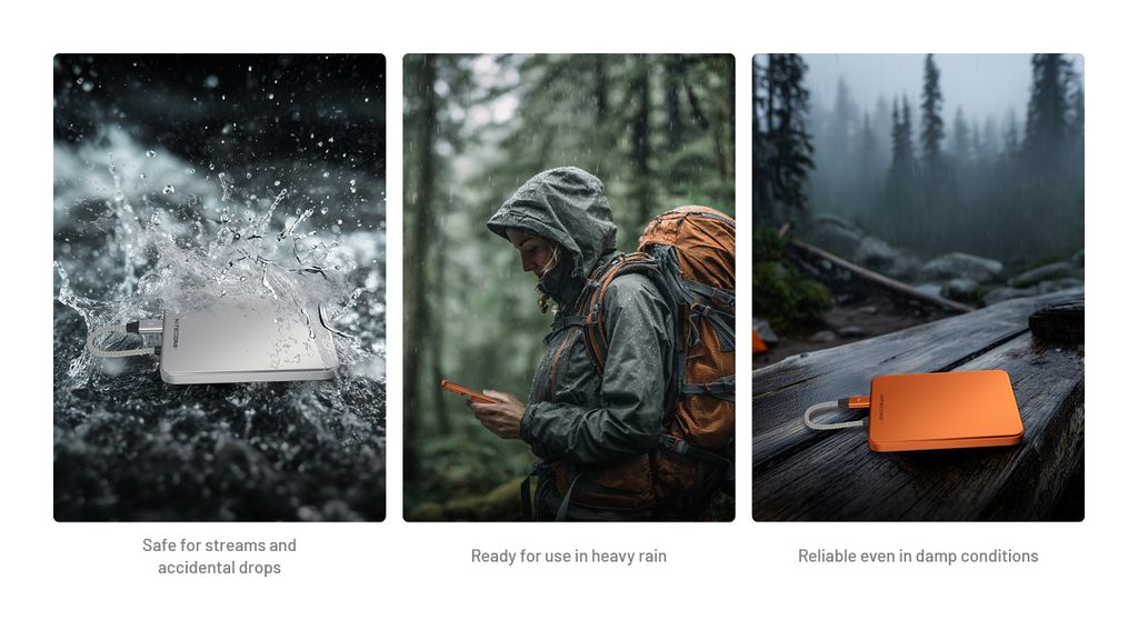 Nitecore POCKET 5 Powerbank 5000mAh Blå med inbyggd USC-C kabel