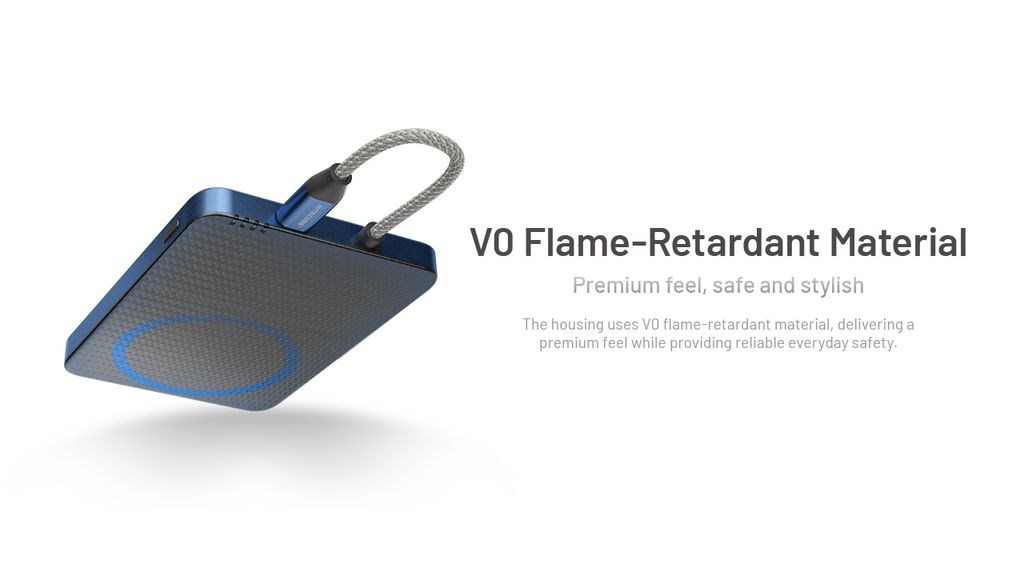 Nitecore POCKET 5 Powerbank 5000mAh Blå med inbyggd USC-C kabel