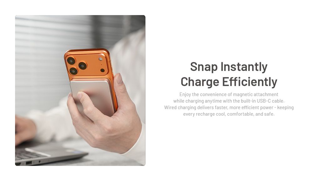 Nitecore POCKET 5 Powerbank 5000mAh Blå med inbyggd USC-C kabel