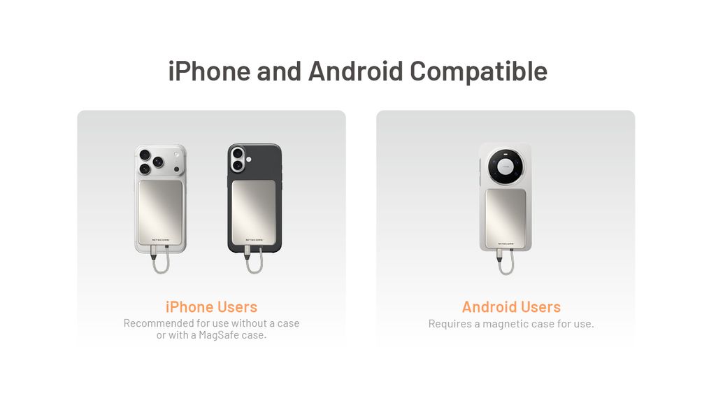 Nitecore POCKET 5 Powerbank 5000mAh Blå med inbyggd USC-C kabel