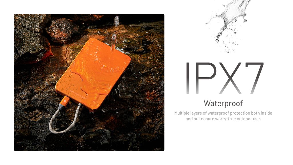 Nitecore POCKET 5 Powerbank 5000mAh Grå med inbyggd USC-C kabel