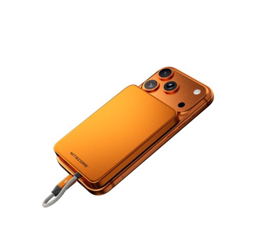 Nitecore POCKET 5 Powerbank 5000mAh Orange med inbyggd USC-C kabel