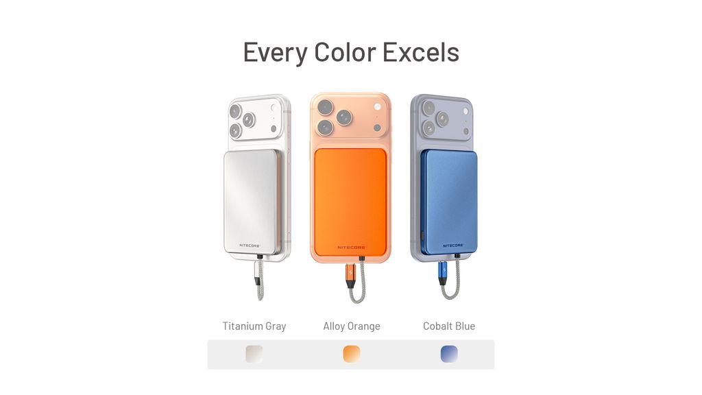 Nitecore POCKET 5 Powerbank 5000mAh Orange med inbyggd USC-C kabel