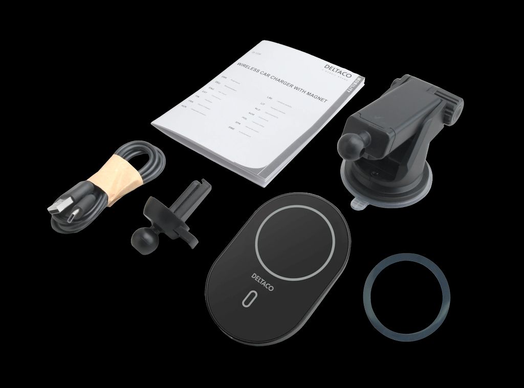 Wireless car charger, magnet – Svart