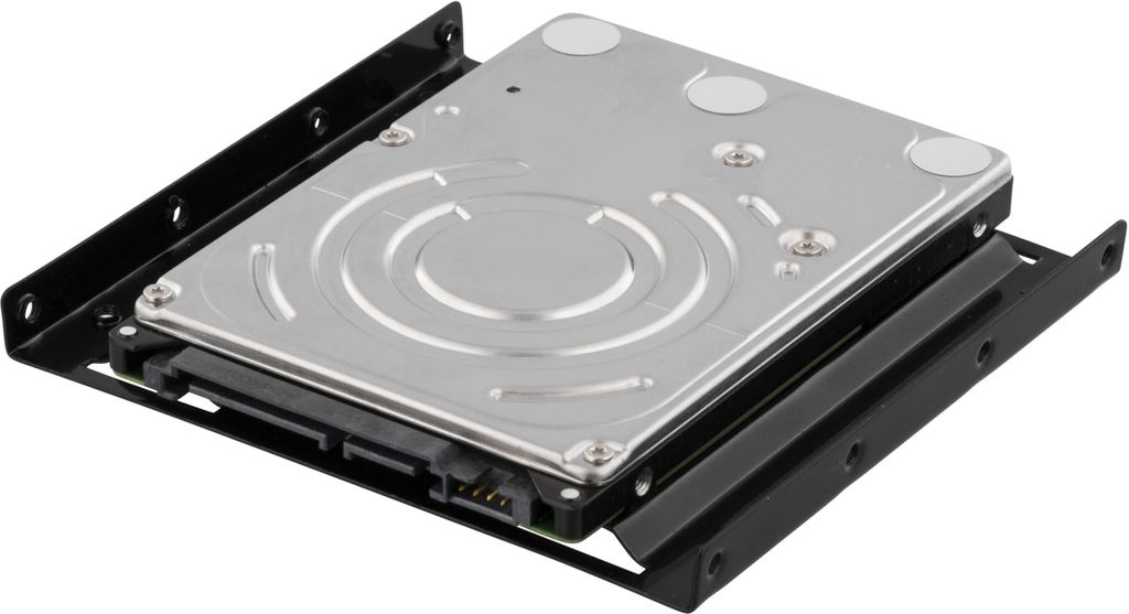 Deltaco monteringsramme for 2,5" harddisk i 3,5" brønn - svart