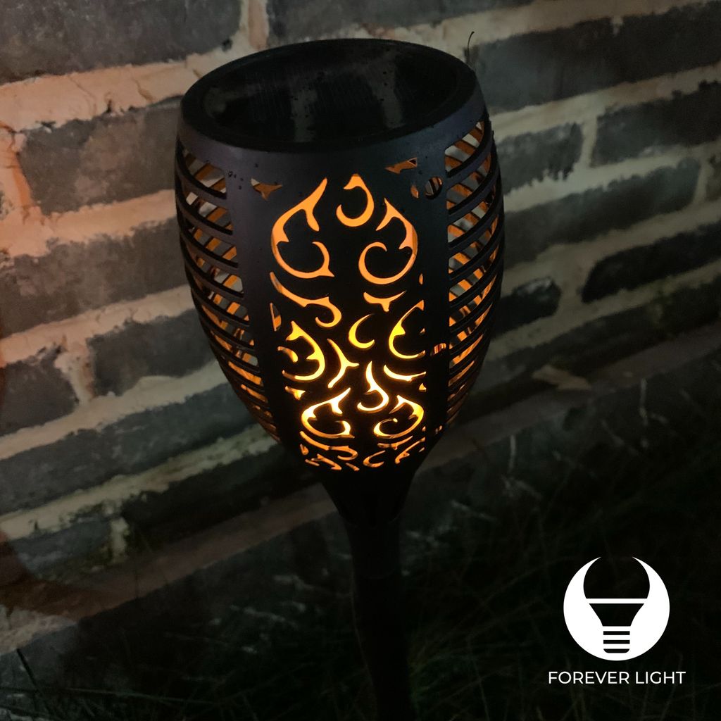Forever Light Solar flame light 96LED utomhusbelysning – svart