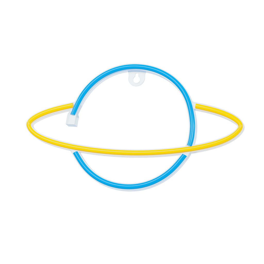 Forever Light Neon LED lampa SATURN – gul/blå