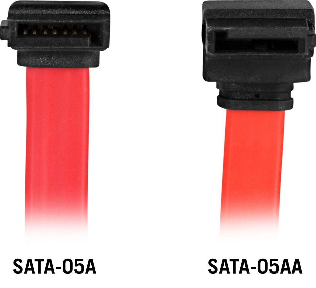 SATA/SAS-kabel 0,5m röd vinklad till rak